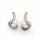 Boucles d'oreille or perles diamants