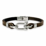 bracelet acier et cuir