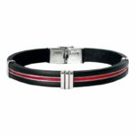 bracelet cuir et acier